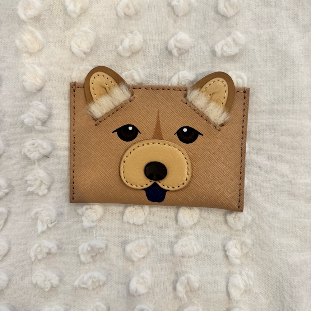 Kate Spade Year of Dog Applique Card Holder Case Mini Wallet